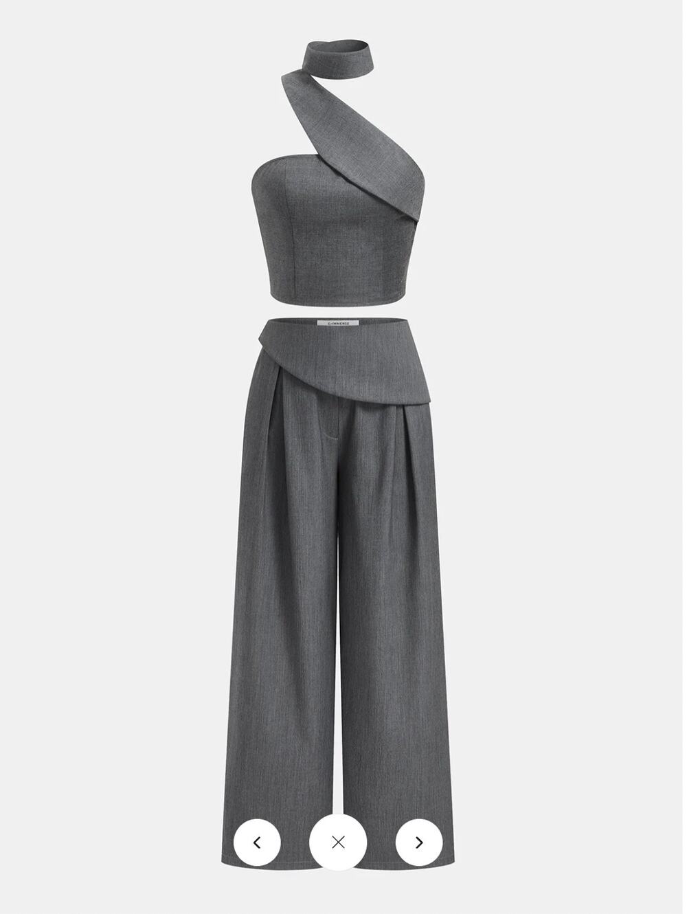 NWT Commense Asymmetrical Halter Crop Top & Pants Set Sz M